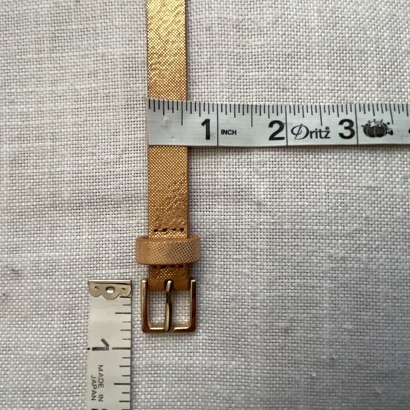 J.Crew Metallic Gold Leather Adjustable Belt Size M NEW - Picture 7 of 12